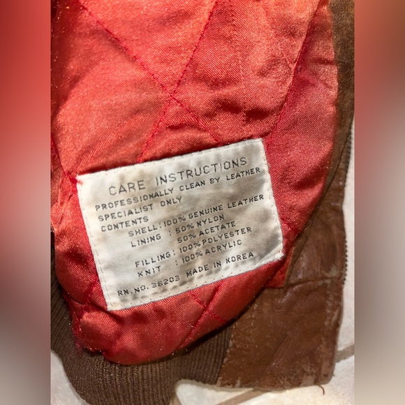 Vintage Leather Bomber Jacket - Picture 5 of 5